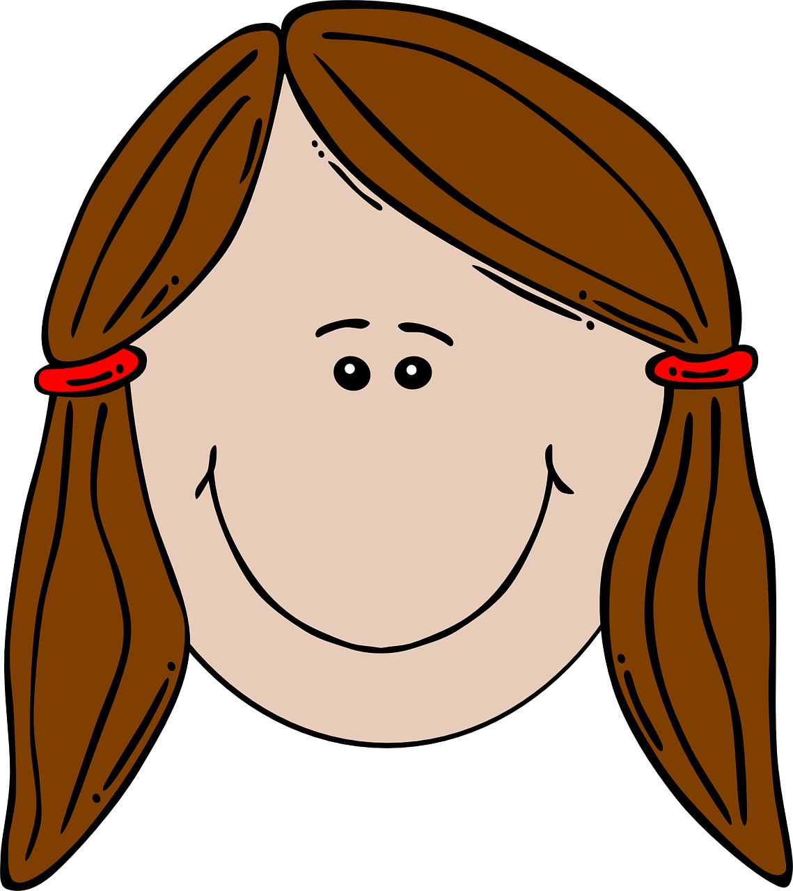 Niña, Brown, Dama, Mujer, Caras, Cara, Niño, Cabello - Sad Girl Face Cartoon (1139x1280)