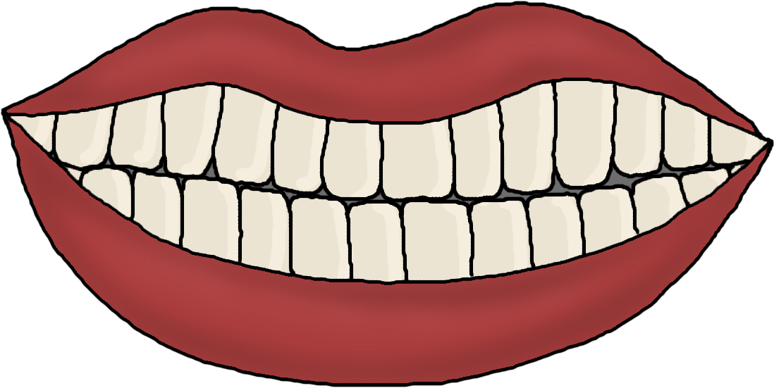 Cartoon Teeth - Mouth And Teeth Template (1098x551)