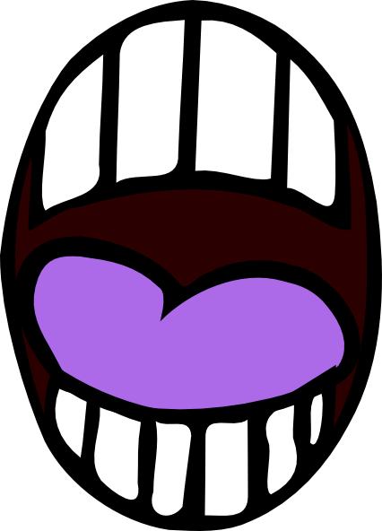 Light Purple Tounge Clip Art - Mouth Clip Art (426x592)