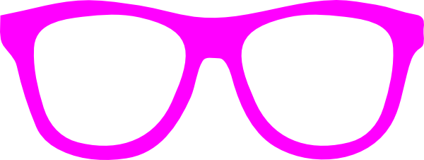 Purple Frames Clip Art - Pink Eyeglasses Clip Art (600x226)