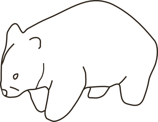 Wombat Clip Art (600x463)