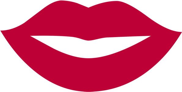 Printable Lip Cut Out Template - Lips Silhouette (600x314)