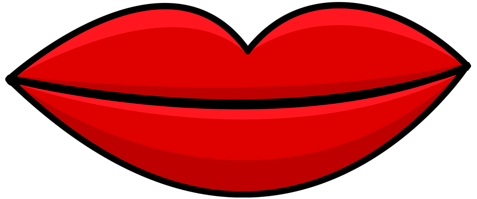 Lips Kiss Red - Clip Art (2379x976)