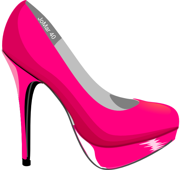 Pink High Heel Clipart (600x565)