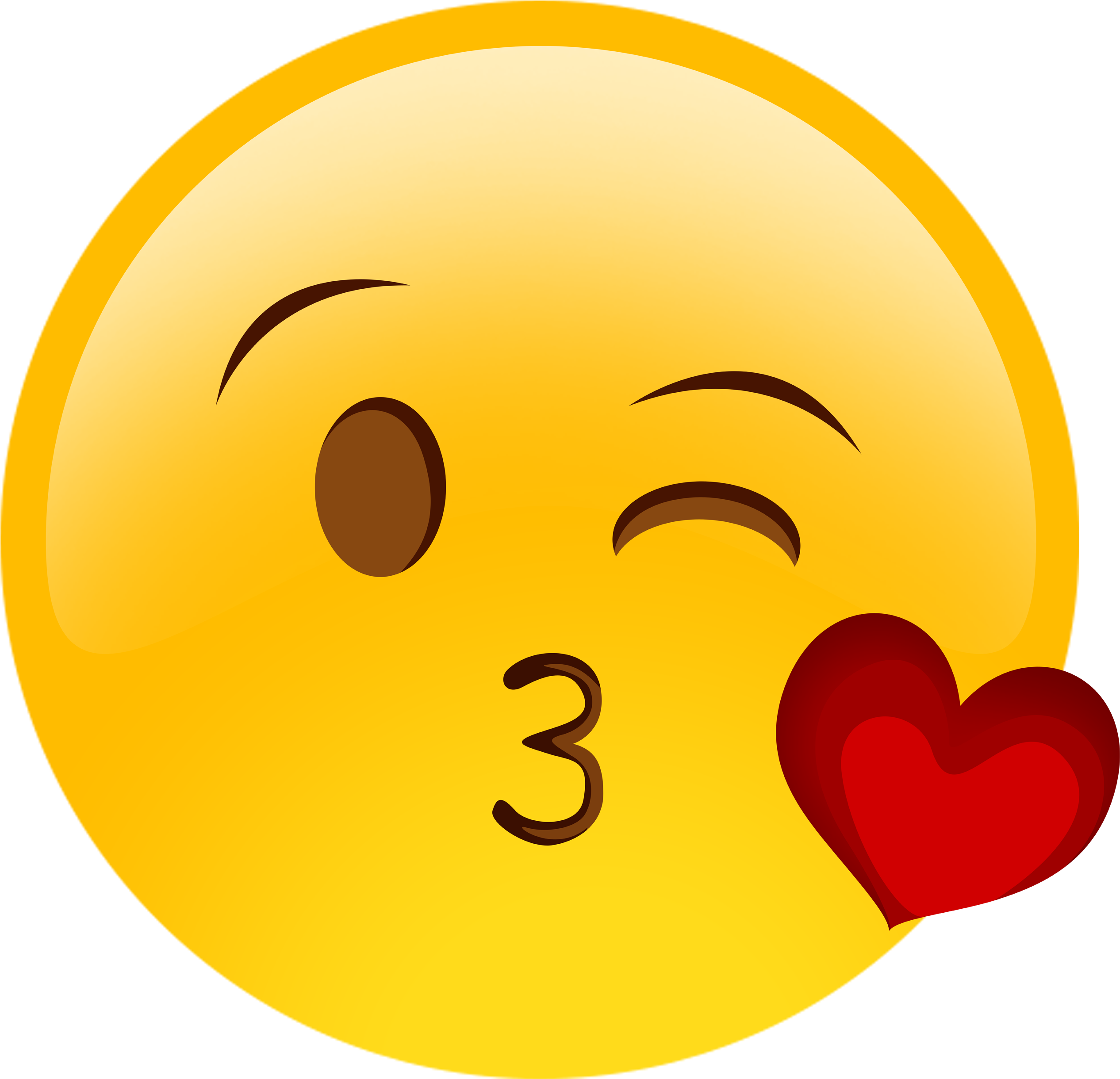 Kiss Emoji Clipart - Kiss Smiley Png (2592x2592)