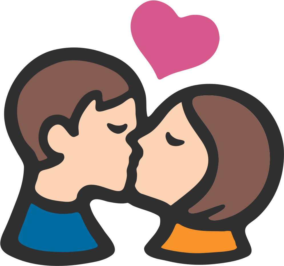 Open - Boy And Girl Kissing Emoji (1000x1000)