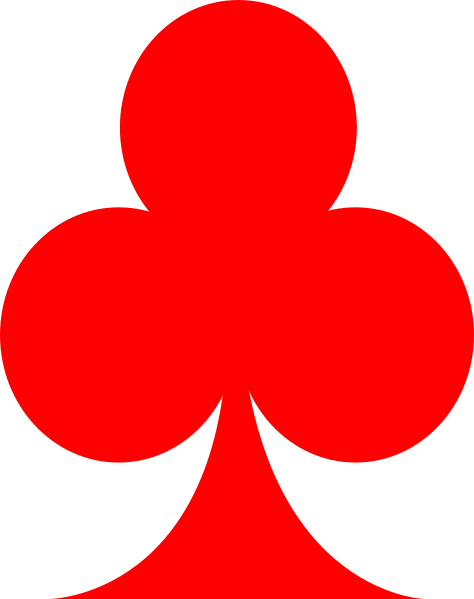 Red Club Clip Art At Clker - Simbolos Do Baralho (474x599)