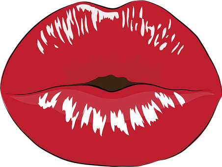 Mouth Makeup Kiss Red Mouth Makeup Makeup - Lips Props Template (500x375)