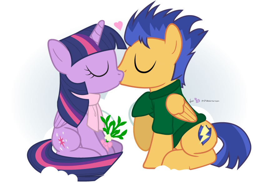 A Hearth's Warming Kiss By - Dm29 Twilight And Flash (900x650)