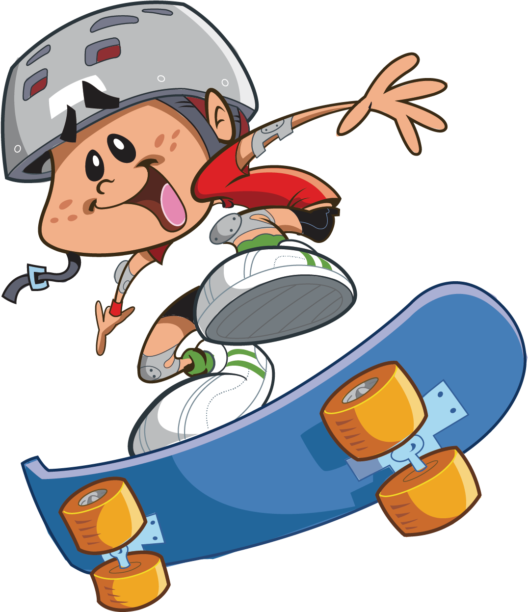 Skateboarding Cartoon Clip Art - Cartoon Skateboard (1856x1768)