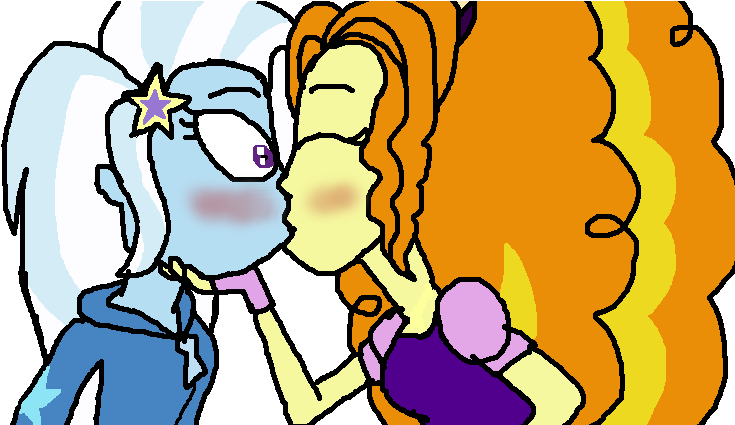 Adagio And Trixie Kiss By Ktd1993 - Comics (753x424)