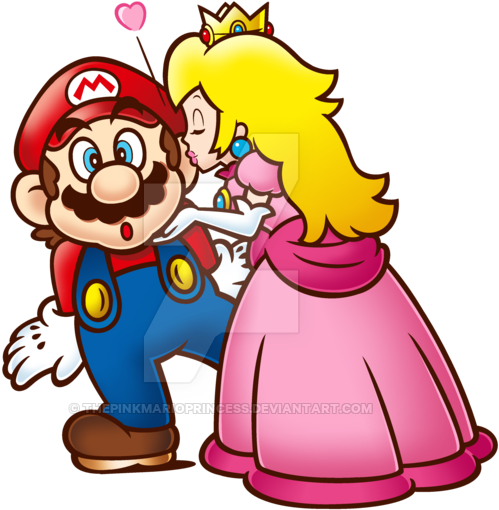 A Kiss For The Hero~ - Mario Peach Kiss (600x602)