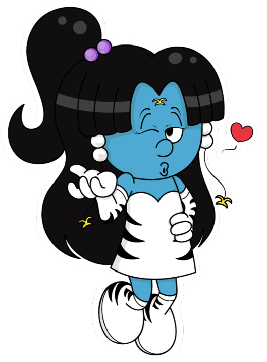 Tiger Smurf Kisses By Kiss The Iconist - Cartoon (600x739)