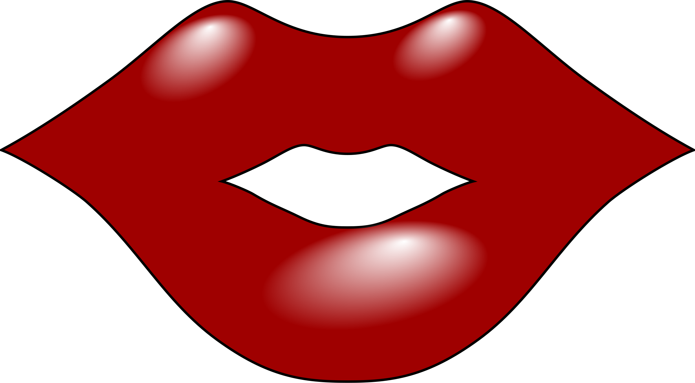 Lips Clipart - Red Lips Clip Art (2400x1322)