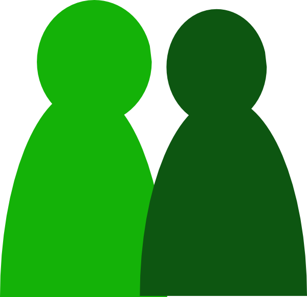 Two Green People Clip Art At Clker - Two People Clipart (600x580)
