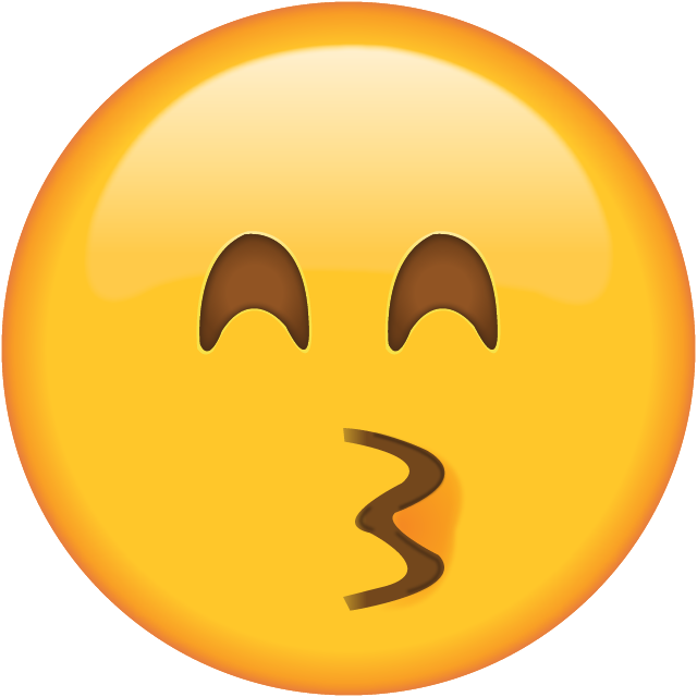 Kiss Clipart Emoji - Kissing Face With Smiling Eyes (640x640)