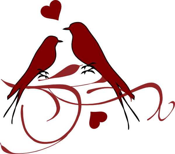 Birds On A Branch Svg Clip Arts 600 X 530 Px - Clip Art Love Birds (600x530)