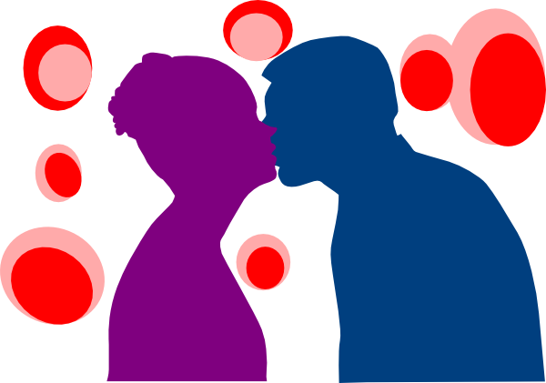 Men Clipart Woman In Love - Man And Woman In Love Clipart (600x421)