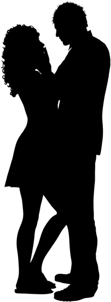 Couple Silhouette Png Clip Art Image - Happy Couple Silhouette Png (239x600)