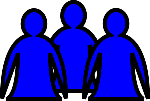 Abstract People Blue Clip Art At Clker - Blue People Clipart (600x404)
