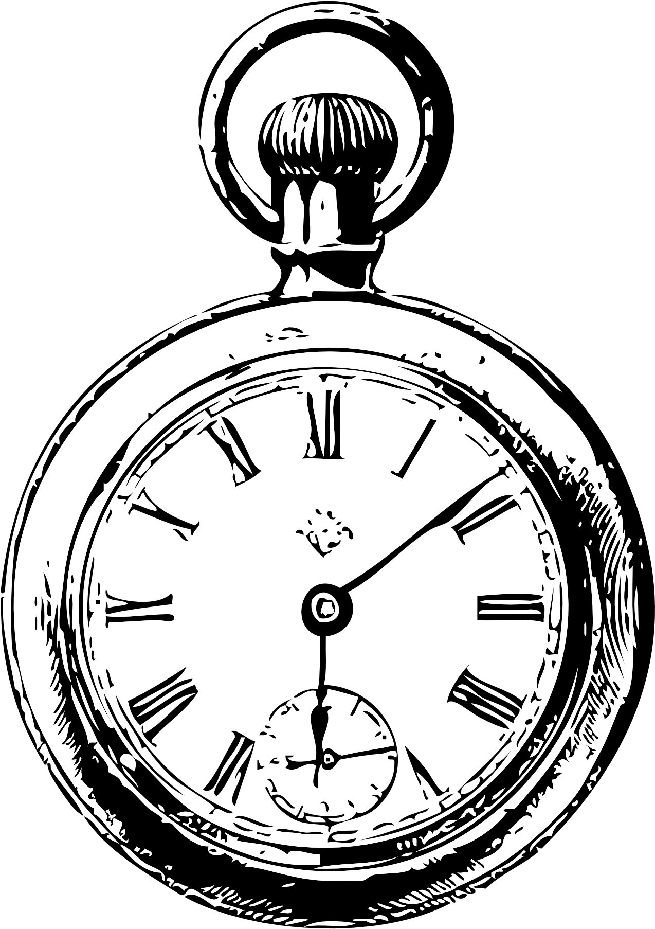 Related Alice In Wonderland Pocket Watch Clipart - Pocket Watch Clip Art (1331x1845)