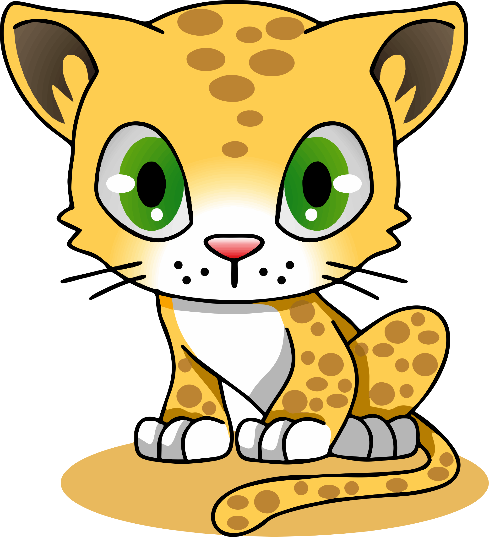 Cartoon Jaguar Felidae Amur Leopard Clip Art - Cartoon Leopard (2046x2247)