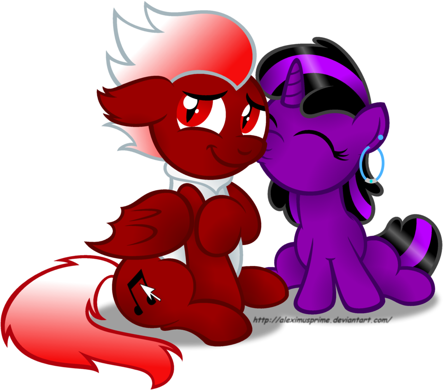 Mezzo Byte's Birthday Smooch By Aleximusprime - Cartoon (976x819)