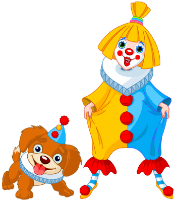 Puppy Dogs Cute - Cartoon Girl Clown (400x400)