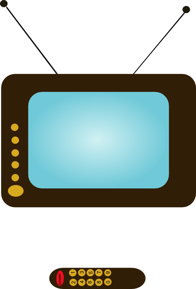 Free Tv Set 5 - Cartoon Tv And Remotes (543x800)