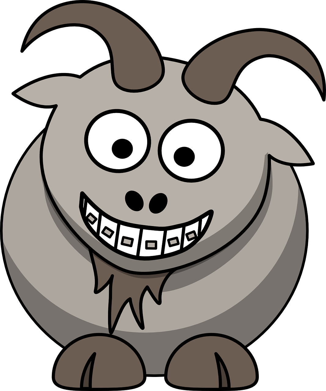 Brace - Clipart - Cartoon Goat Png (1068x1280)