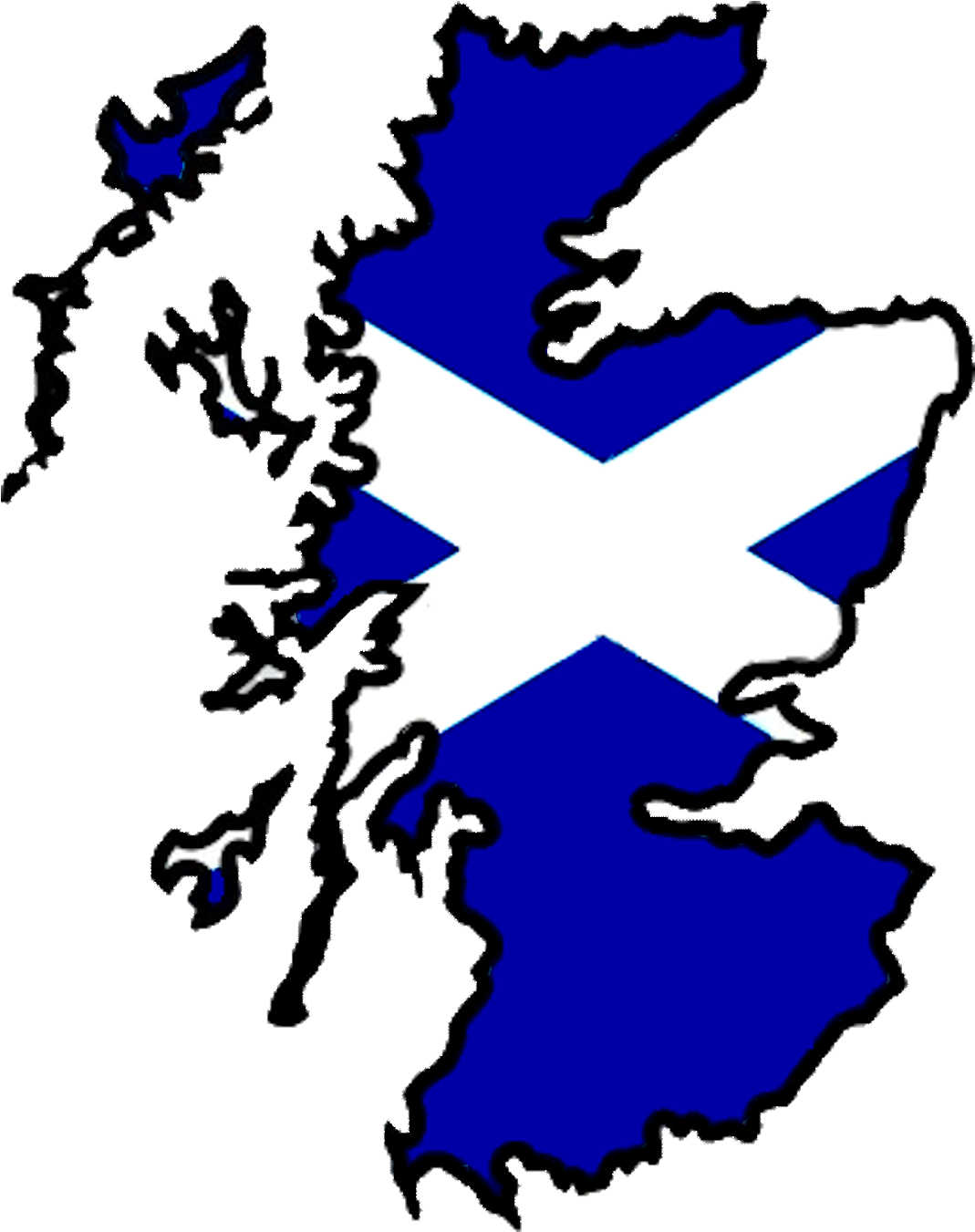 Scotland Flag Map Big - Scotland Map Vector (1136x1505)