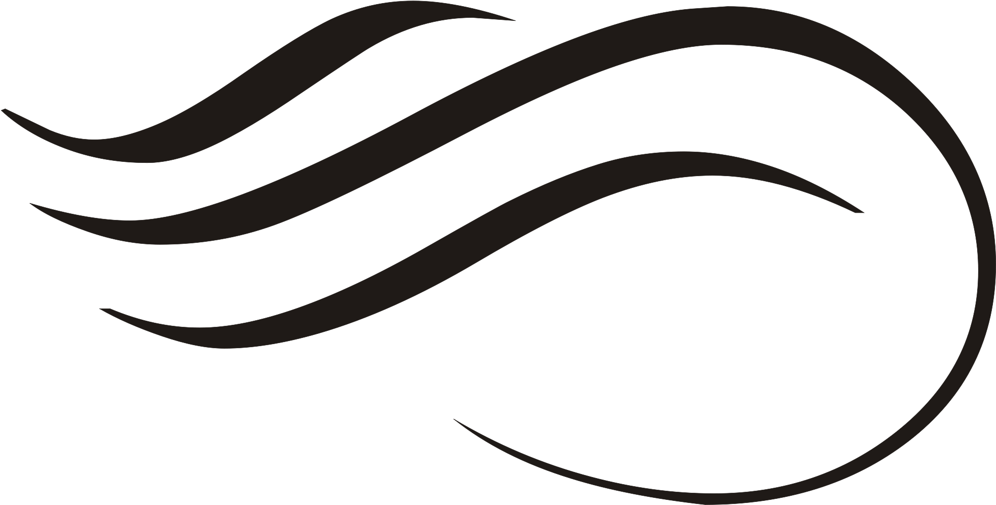 Image Gallery For - Curved Lines Clip Art (2000x1025)