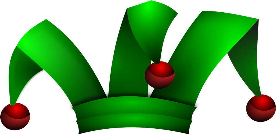 Jester, Sombrero, Green, Cap And Bells, Joker - Elf Hat Clipart Transparent (1281x627)