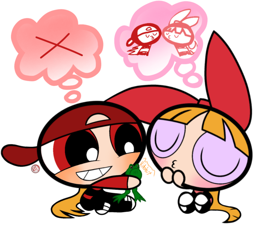 Kiss Kiss By Yanderesweet On Deviantart Rh Yanderesweet - Ppg Blossom X Brick (1024x1024)