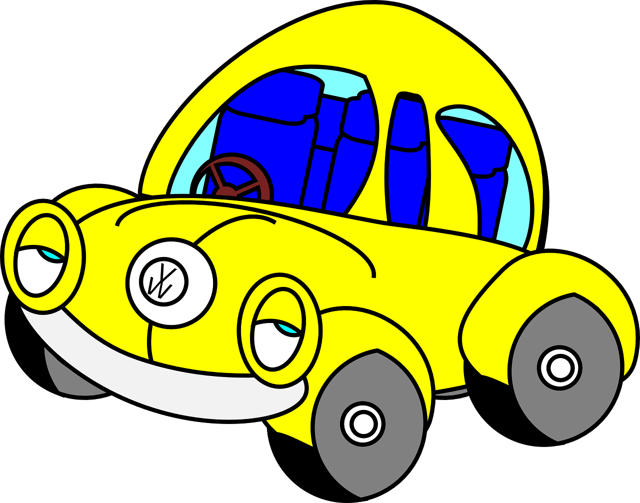 Sleepy Vw Beetle Svg Vector File, Vector Clip Art Svg - Gambar Animasi Mobil Lucu (1280x1006)