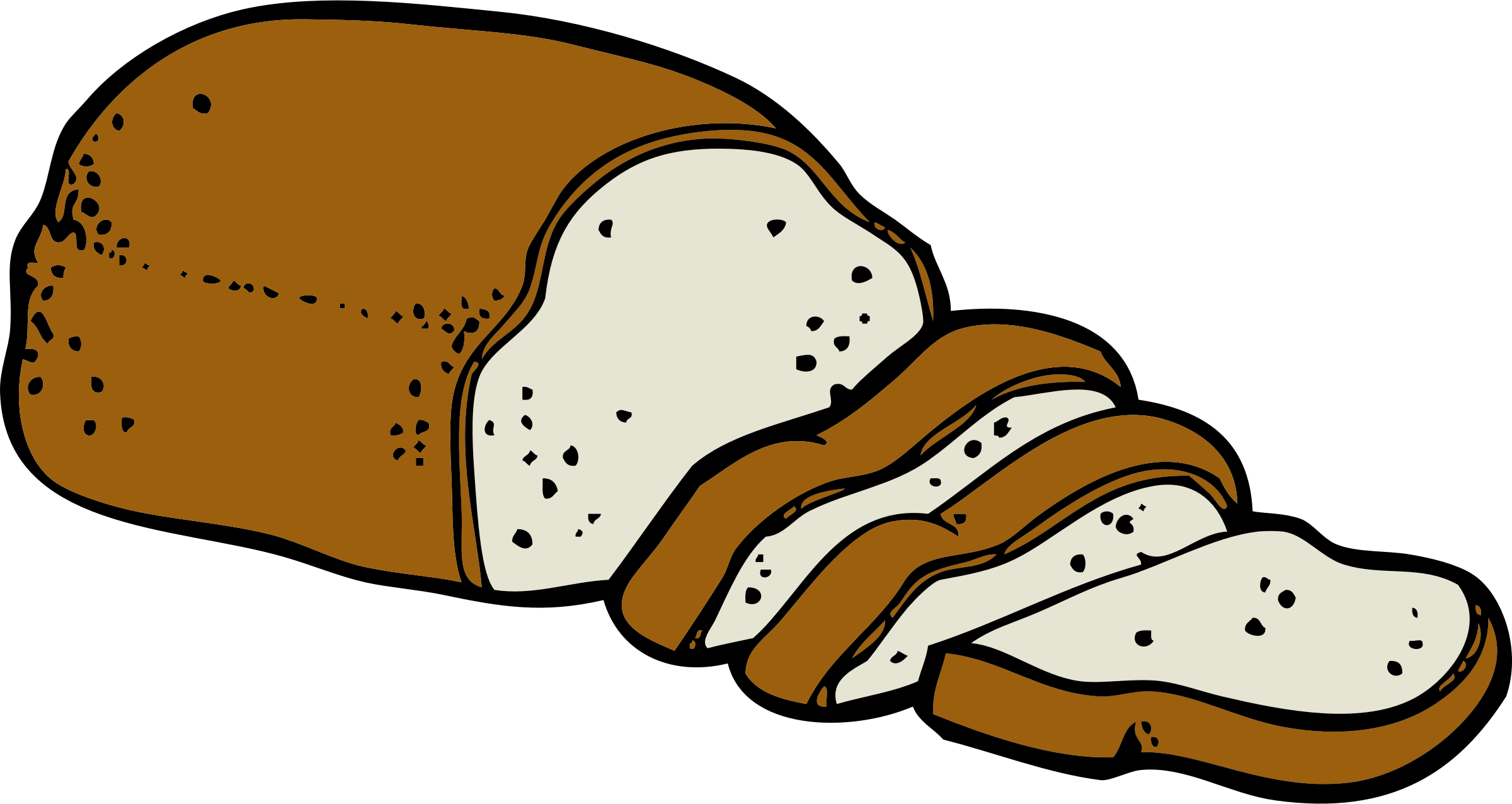 Bread Roll Clipart Wheat Bread - Bread Clipart (2400x1276)