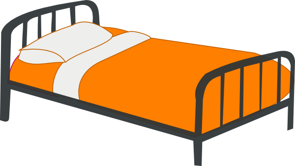 Clip Art Bed Mattress Clipart - Bed Clipart Black And White Hd (600x338)
