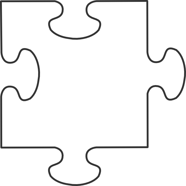 White Puzzle Piece Clip Art At Clker Com Vector Clip - Puzzle Piece Black Background (600x599)