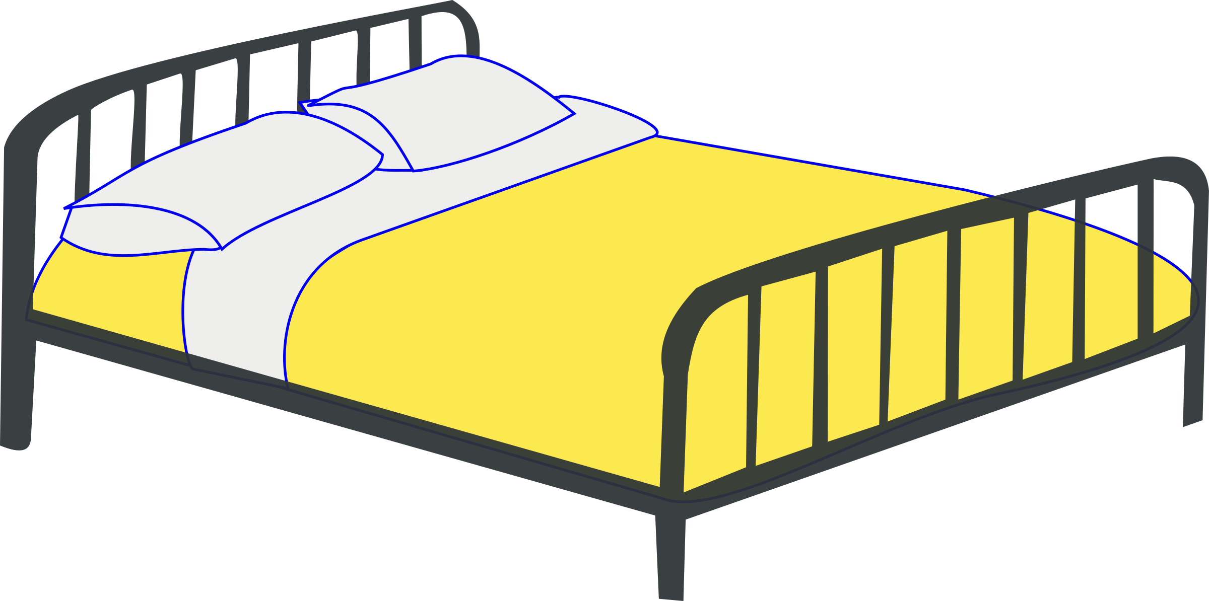 Open - Bed Clipart (2400x1194)