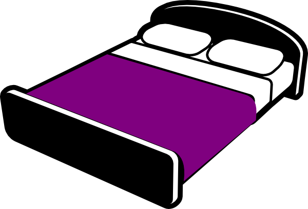 Purple Bed Clipart (600x408)