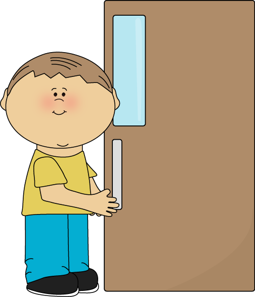 Class Door Cliparts - Door Holder Clipart (504x587)