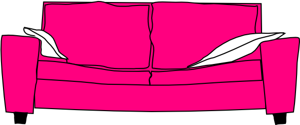 Pink Couch With Pillows Clip Art At Clker Com Vector - Couch With Pillows Clipart (600x493)