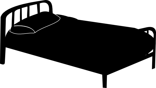 Hospital Bed Silhouette Clip Art At Clker - Bed Silhouette Png (600x338)