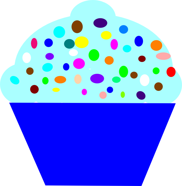 Cupcake Blue Clip Art - Cupcakes Yellow & Blue Clipart (588x600)