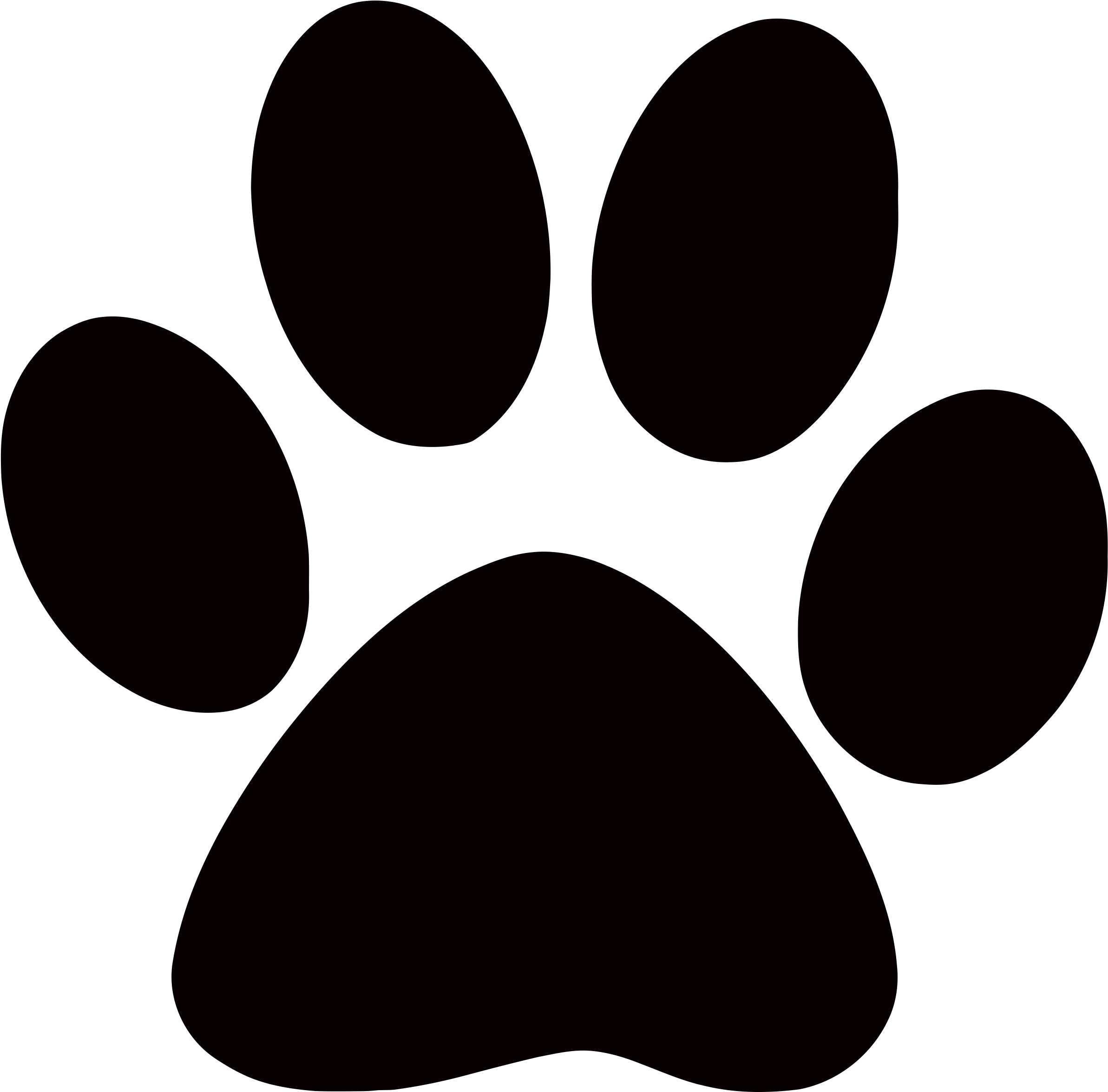 Panther Paw Print Clip Art - Dog Paw Clip Art (2500x2500)