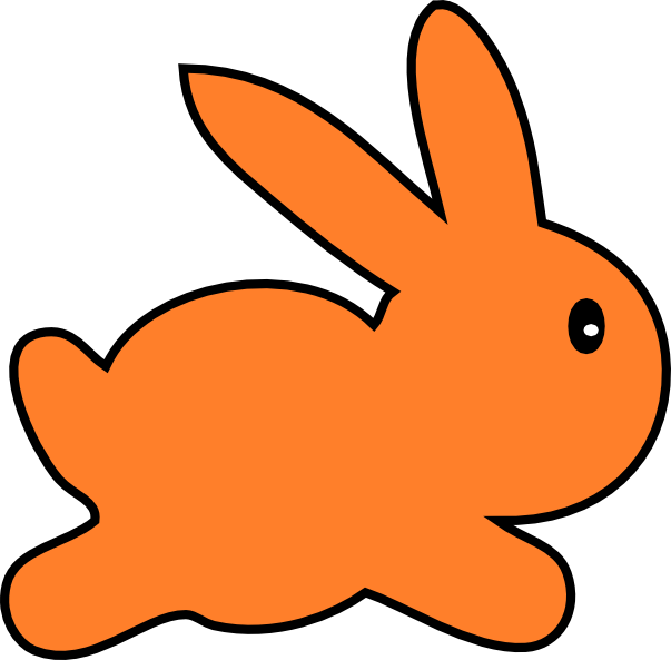 Orange Clipart Bunny - Orange Rabbit Clipart (603x593)