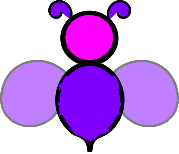Purple Clipart Bee - Clip Art (600x514)