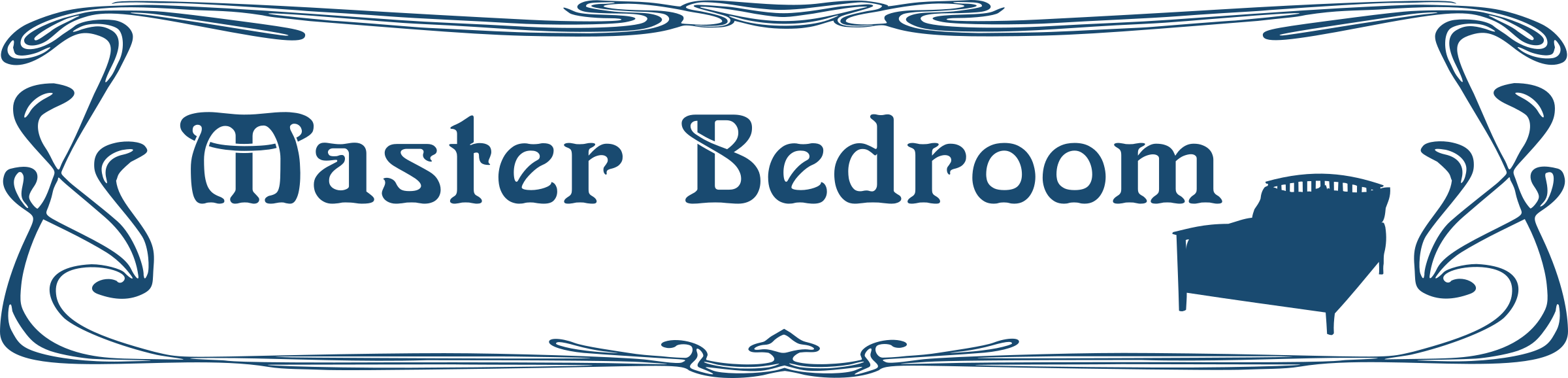 Bedroom Door Sign - Bedroom Sign Clipart (2400x578)
