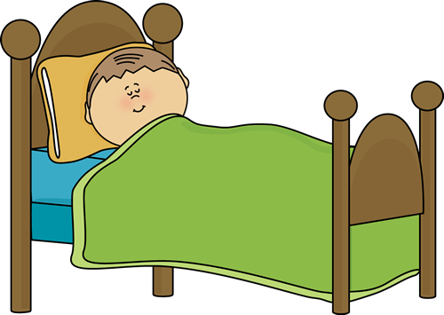 Cartoon Pictures Of People Sleeping - Boy In Bed Clipart (500x355)