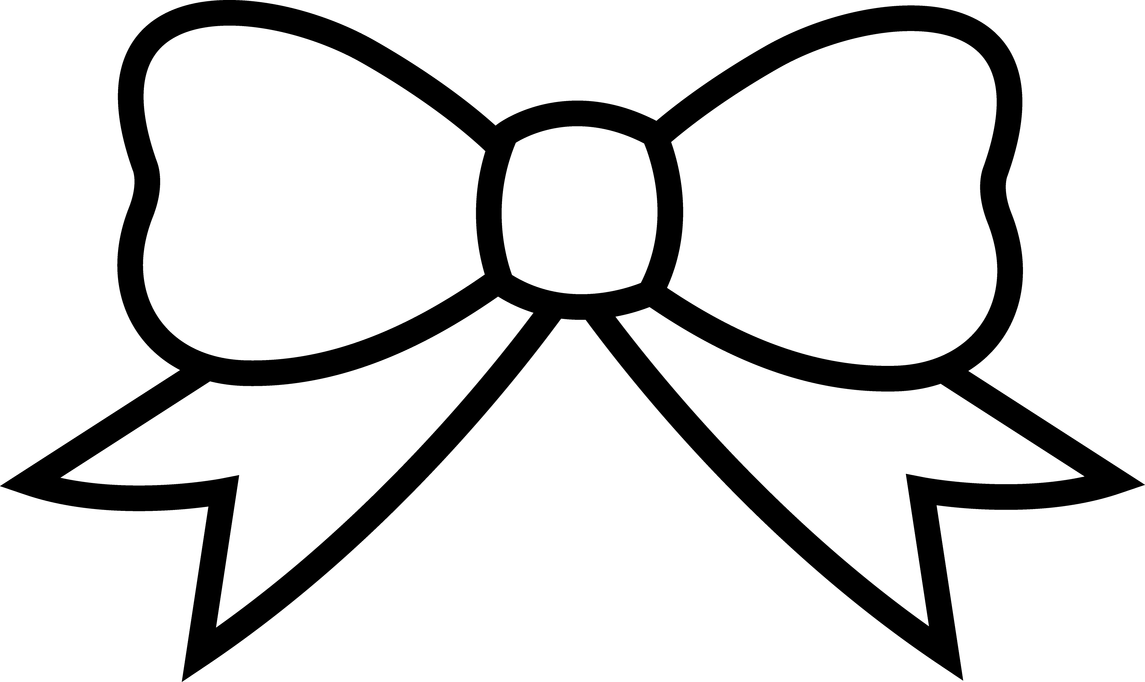 Clip Art Black And White Ribbons And Bows Clipart - Bow Coloring Pages (3725x2220)